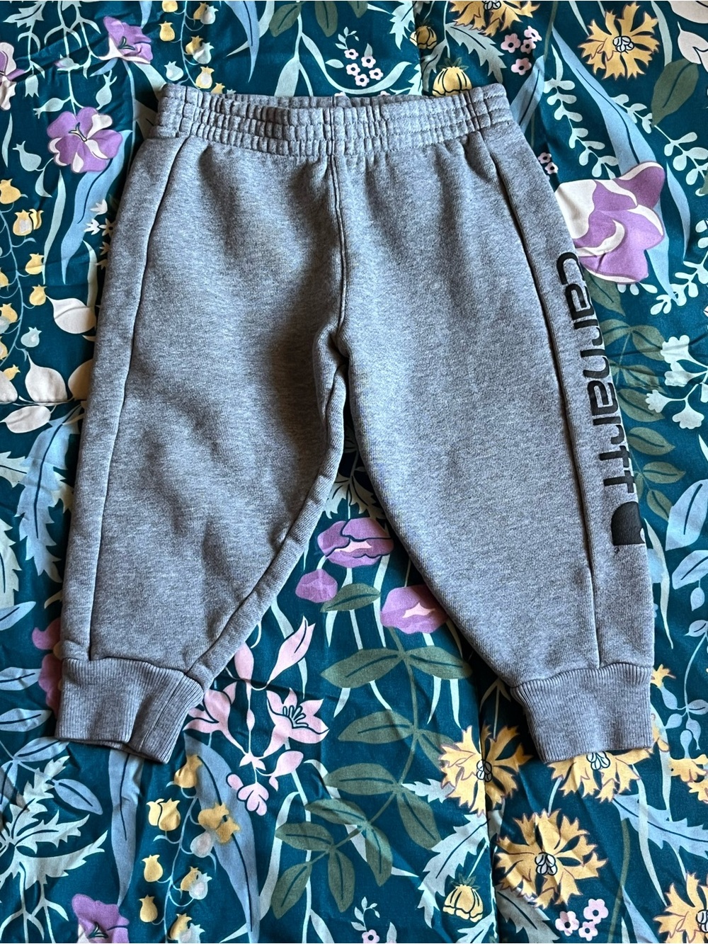 Carhartt Kids Gray Fleece Logo Joggers Boys Size 24 Months